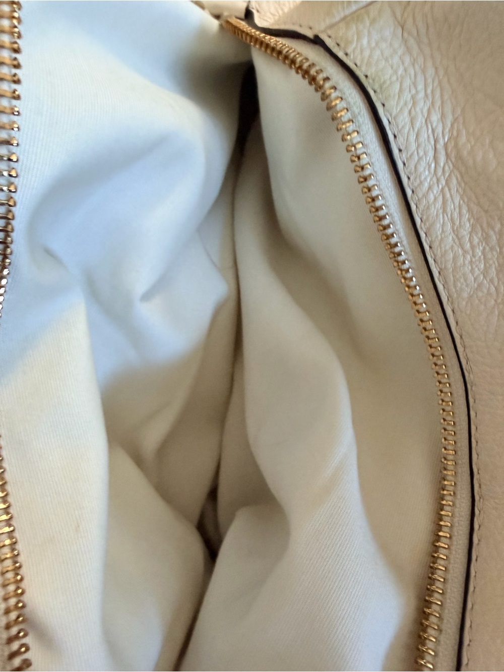 Classic Cream White Leather Shoulder Hobo Bag Purse - Picture 7 of 12